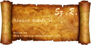 Szeicz Rabán névjegykártya